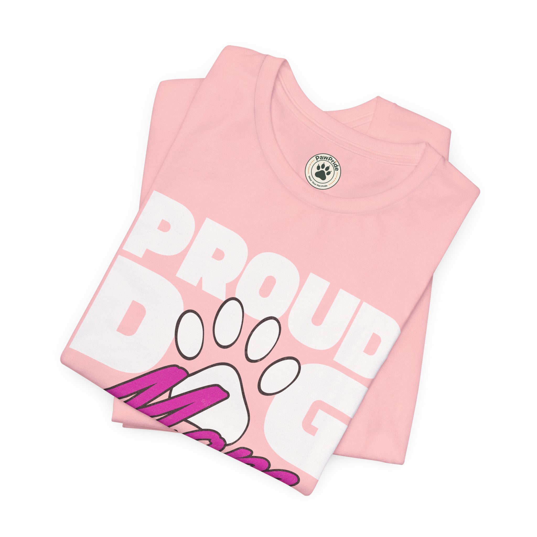 Proud Dog Mom T-Shirt – Paw Print Graphic Tee for Dog Lovers