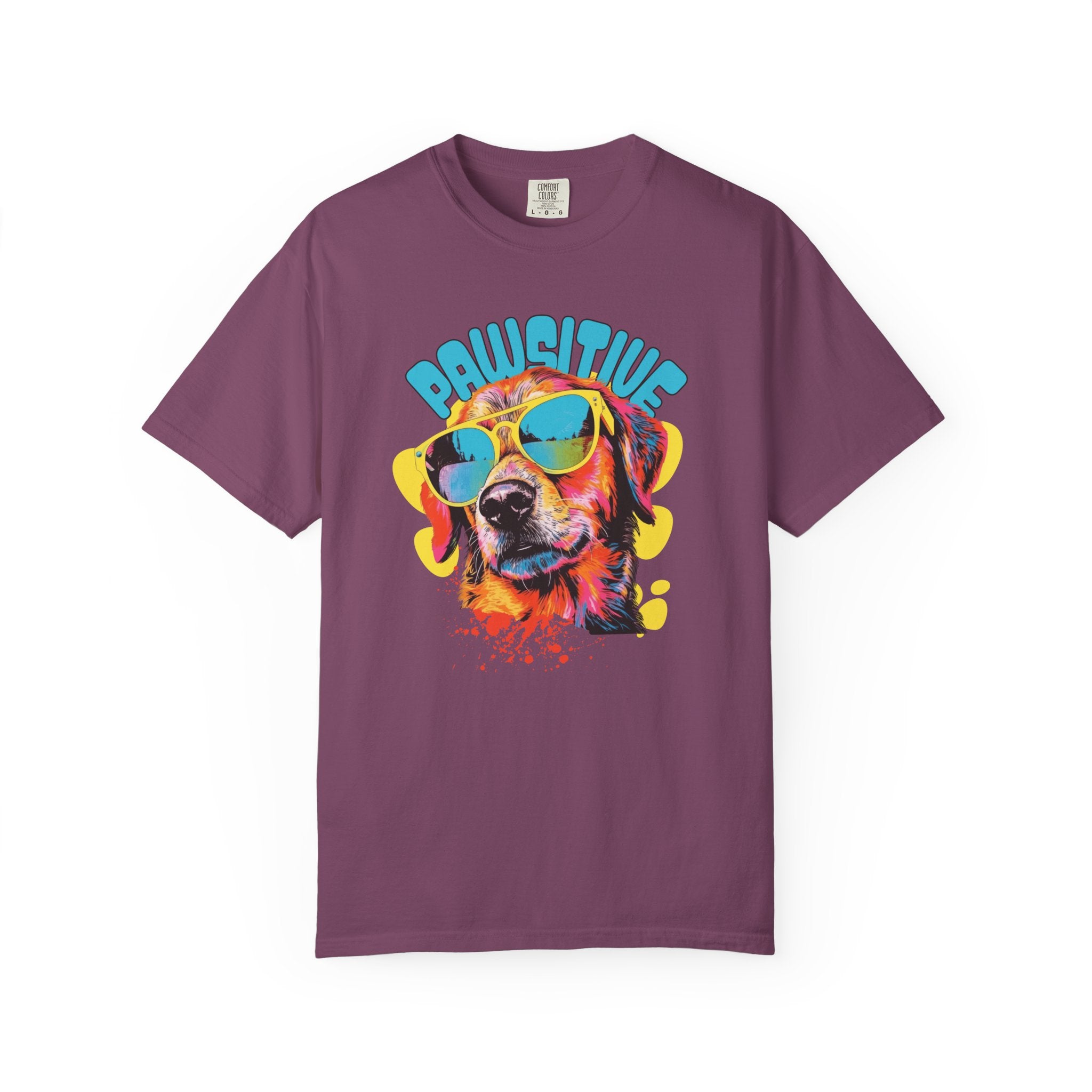Pawsitive Dog Graphic T-Shirt — Retro Sunglasses Puppy Tee