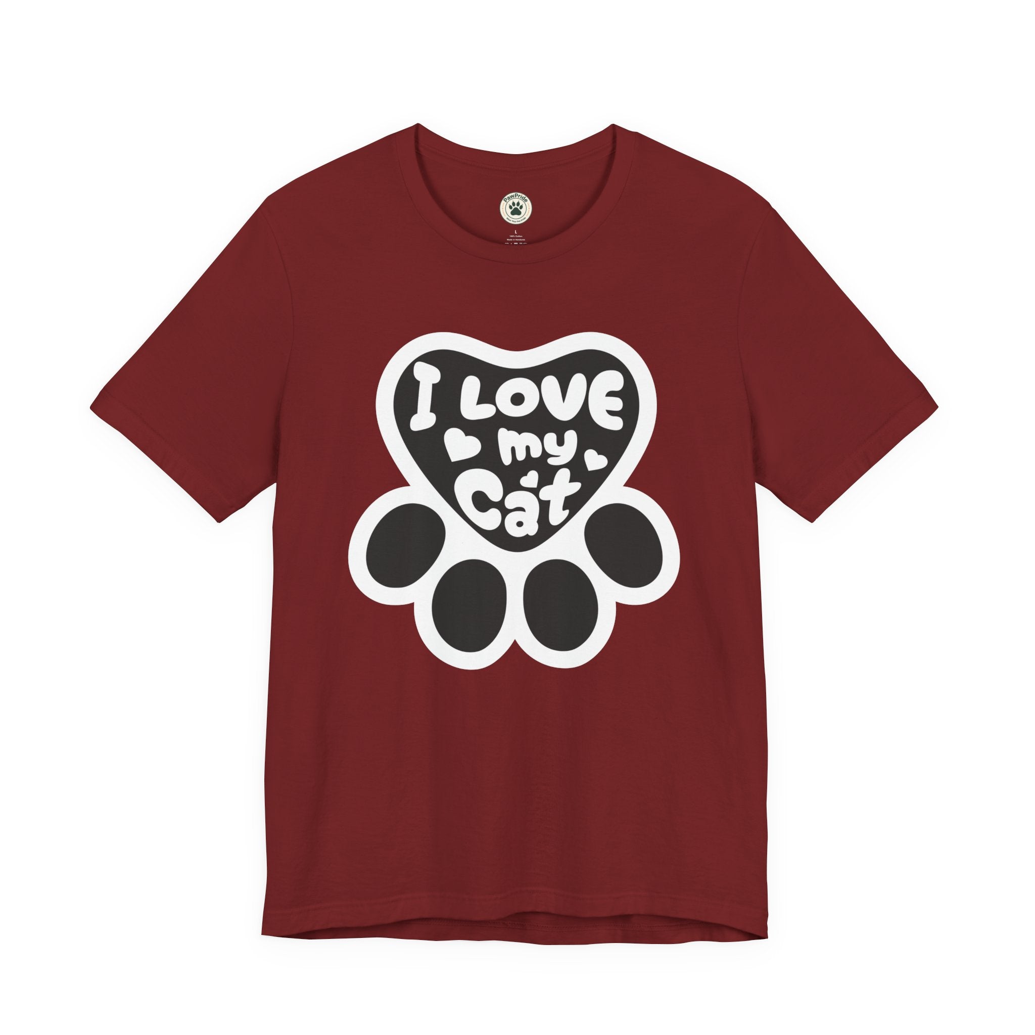 I Love My Cat Paw T-Shirt — Cute Cat Lover Tee