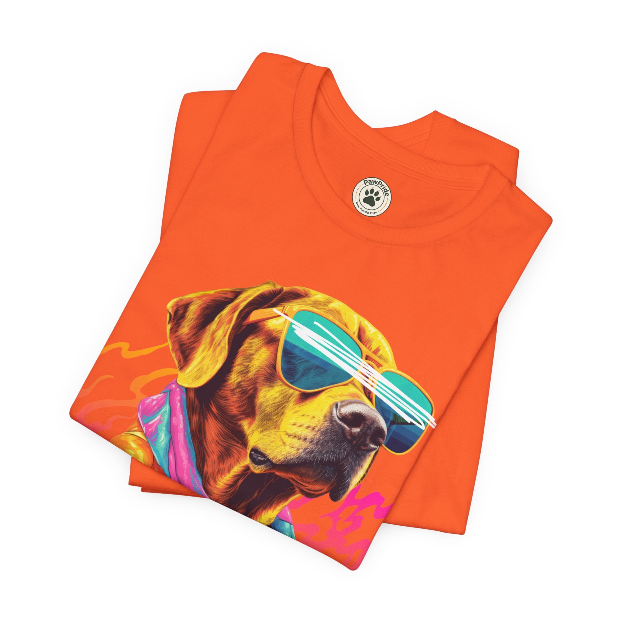 Chill Sunglasses Dog Tee — Retro Neon “CHILL” Graphic T-Shirt