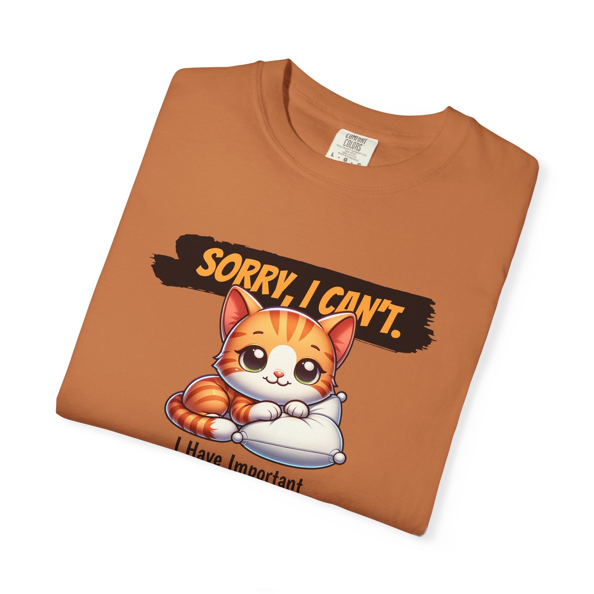 Cat Naps Scheduled T-Shirt — "Sorry, I Can't" Cute Cat Nap Graphic Tee