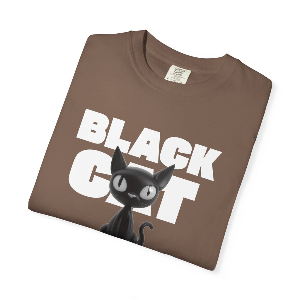Black Cat Graphic T-Shirt — Cute Spooky Halloween Tee