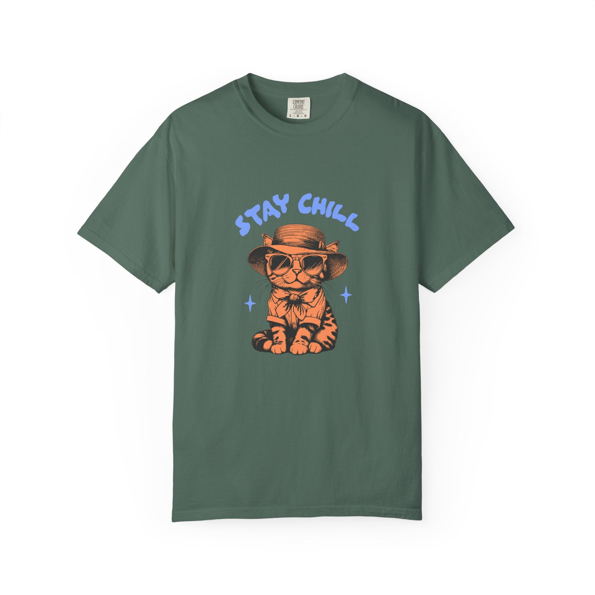 Stay Chill Cat T-shirt — Relaxed Vintage Cat Graphic Tee