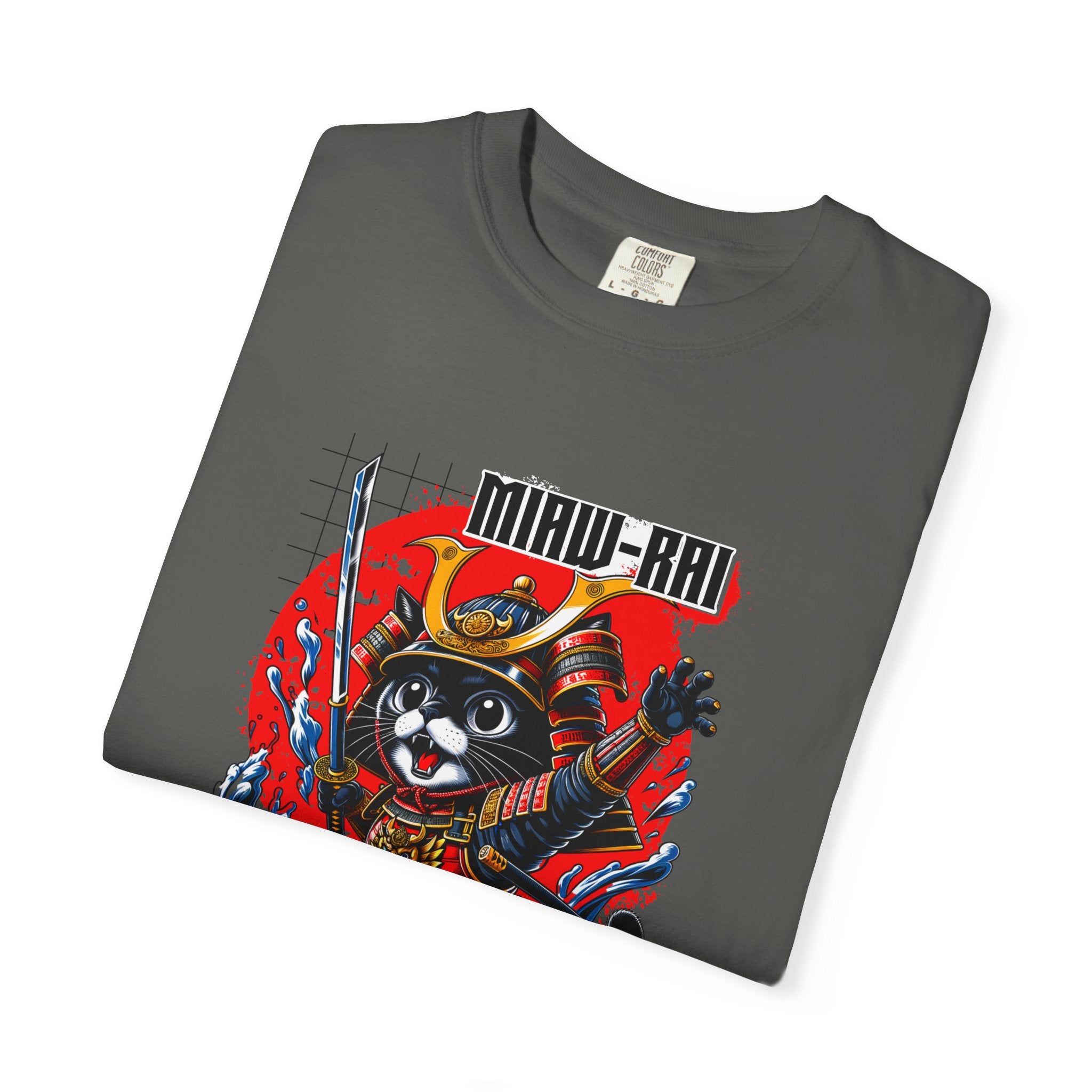 Samurai Cat T-Shirt — 'Neko-Ronin' Retro Japanese Warrior Graphic Tee