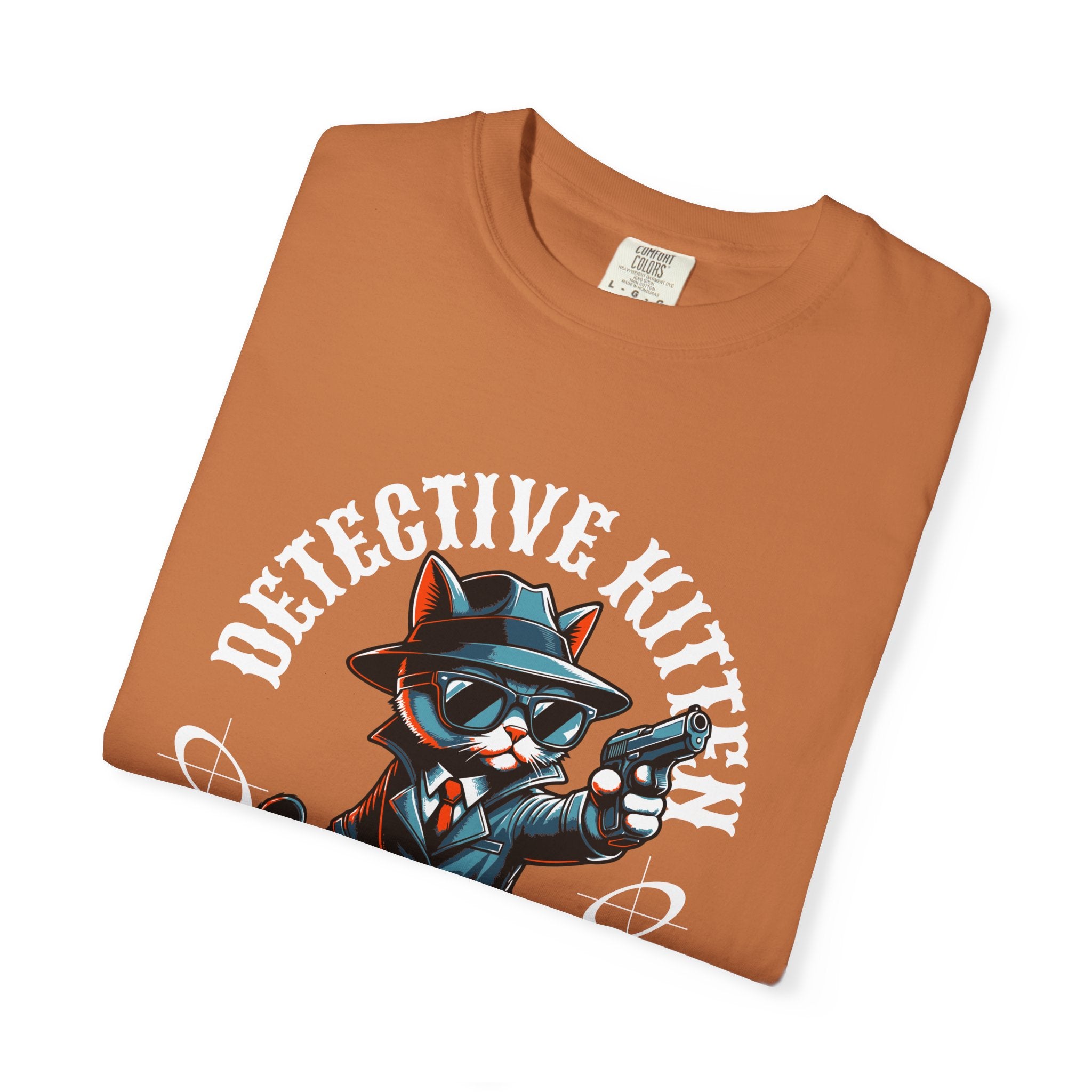 Detective Kitten T-Shirt — Cute Noir Cat Graphic Tee