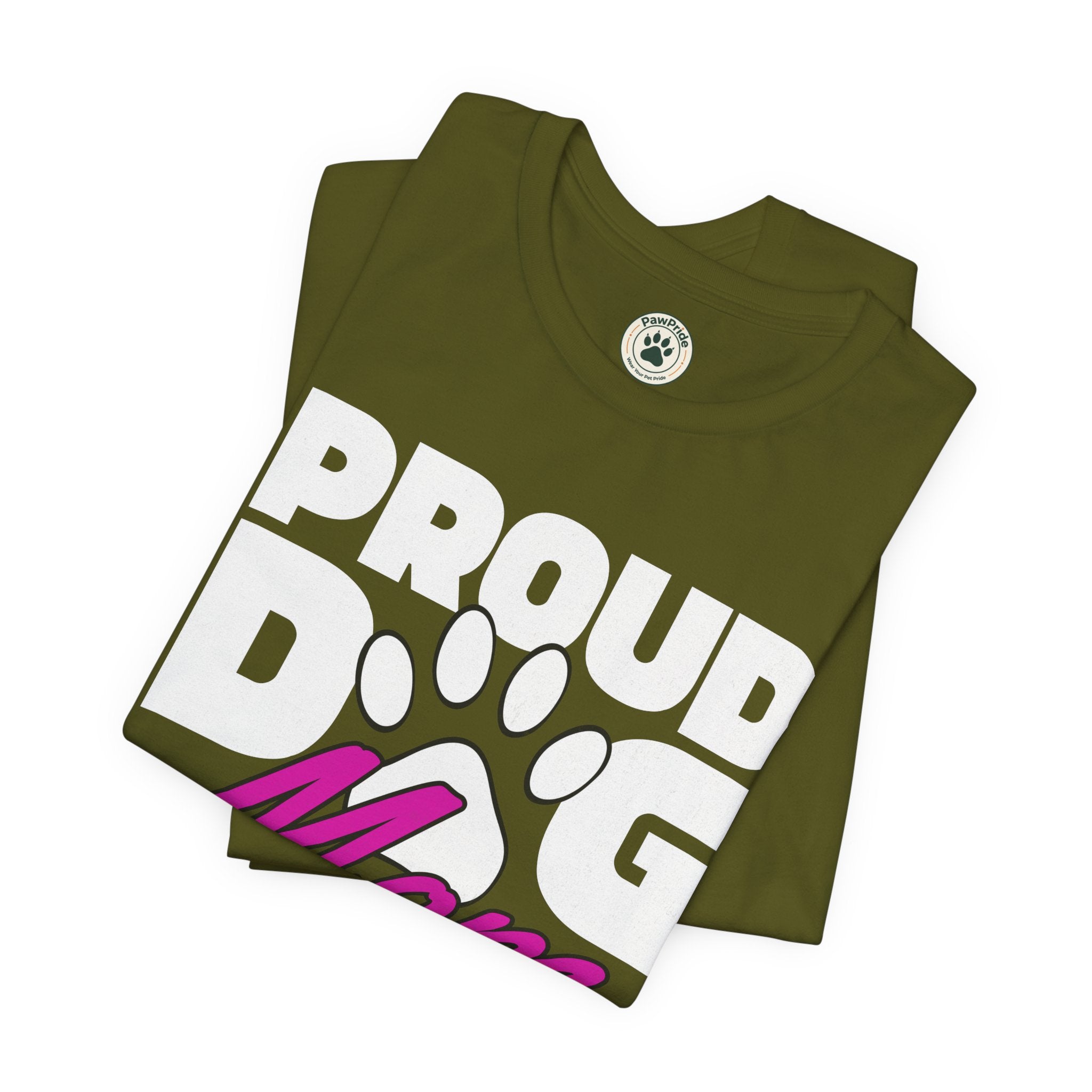 Proud Dog Mom T-Shirt – Paw Print Graphic Tee for Dog Lovers