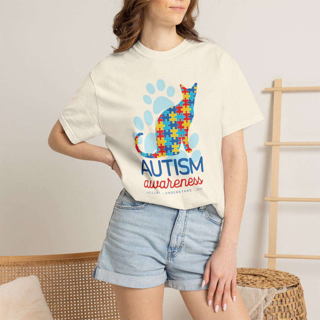 Autism Awareness Puzzle Cat T-Shirt — Support & Awareness Tee