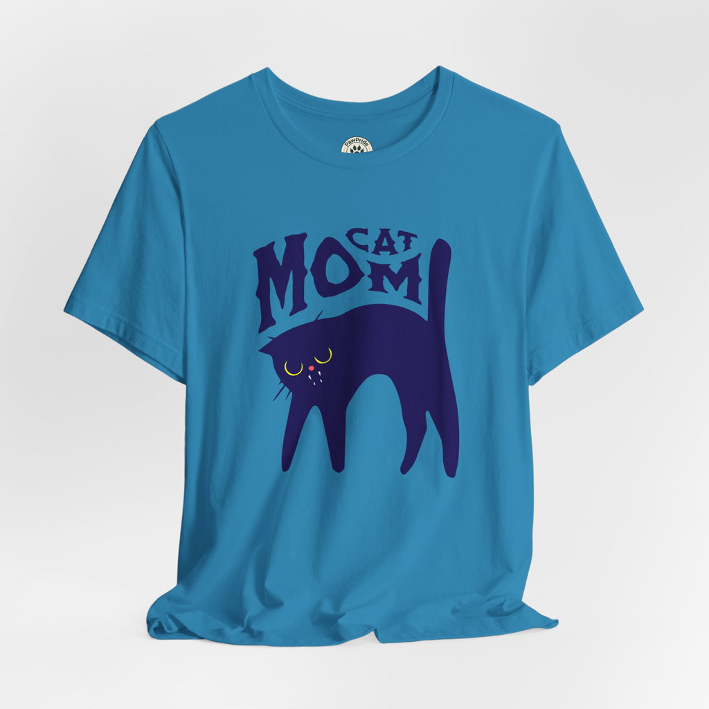 Cat Mom Graphic Tee — Cute Black Cat Illustration