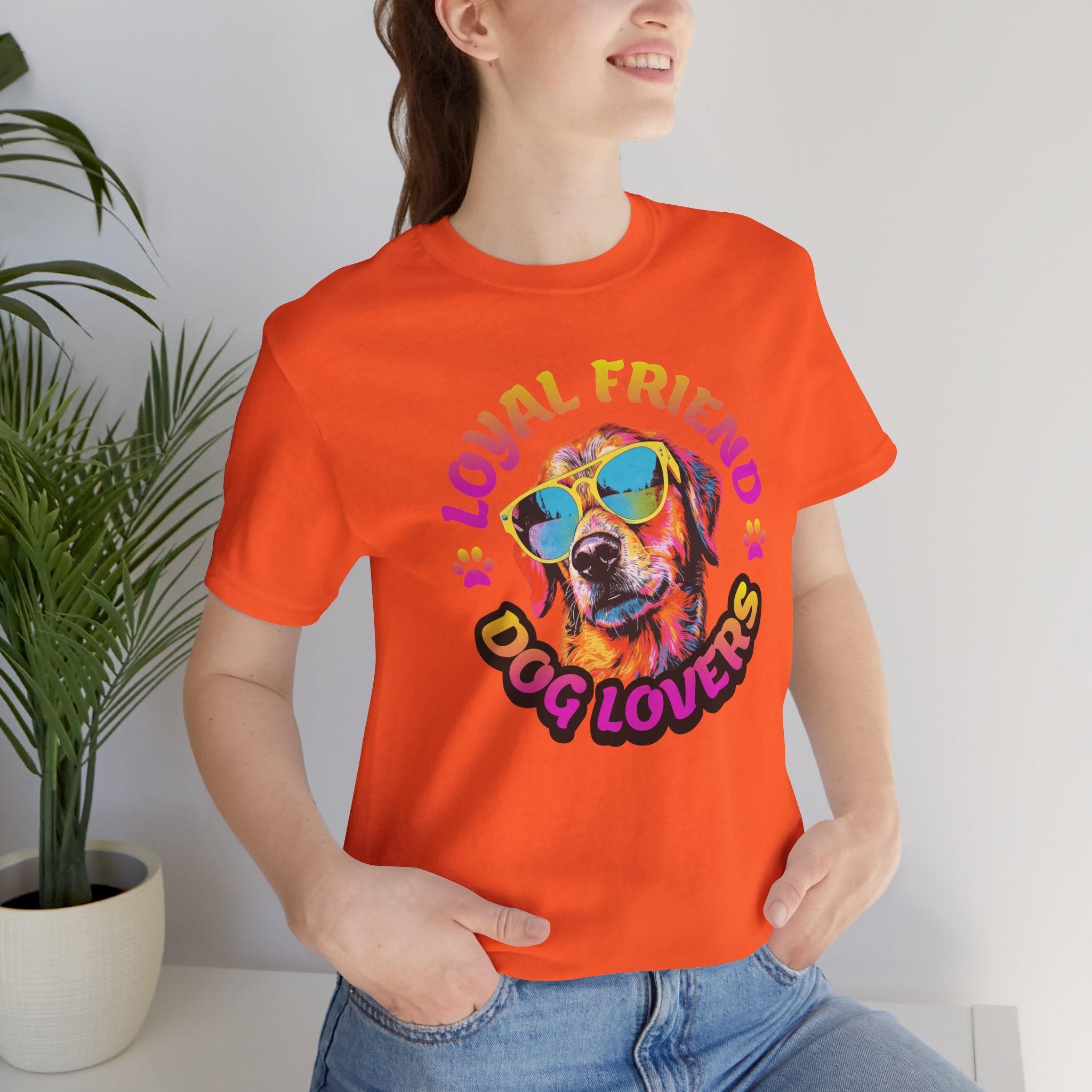 Dog Lovers T-Shirt — "Loyal Friend" Colorful Sunglasses Puppy Tee