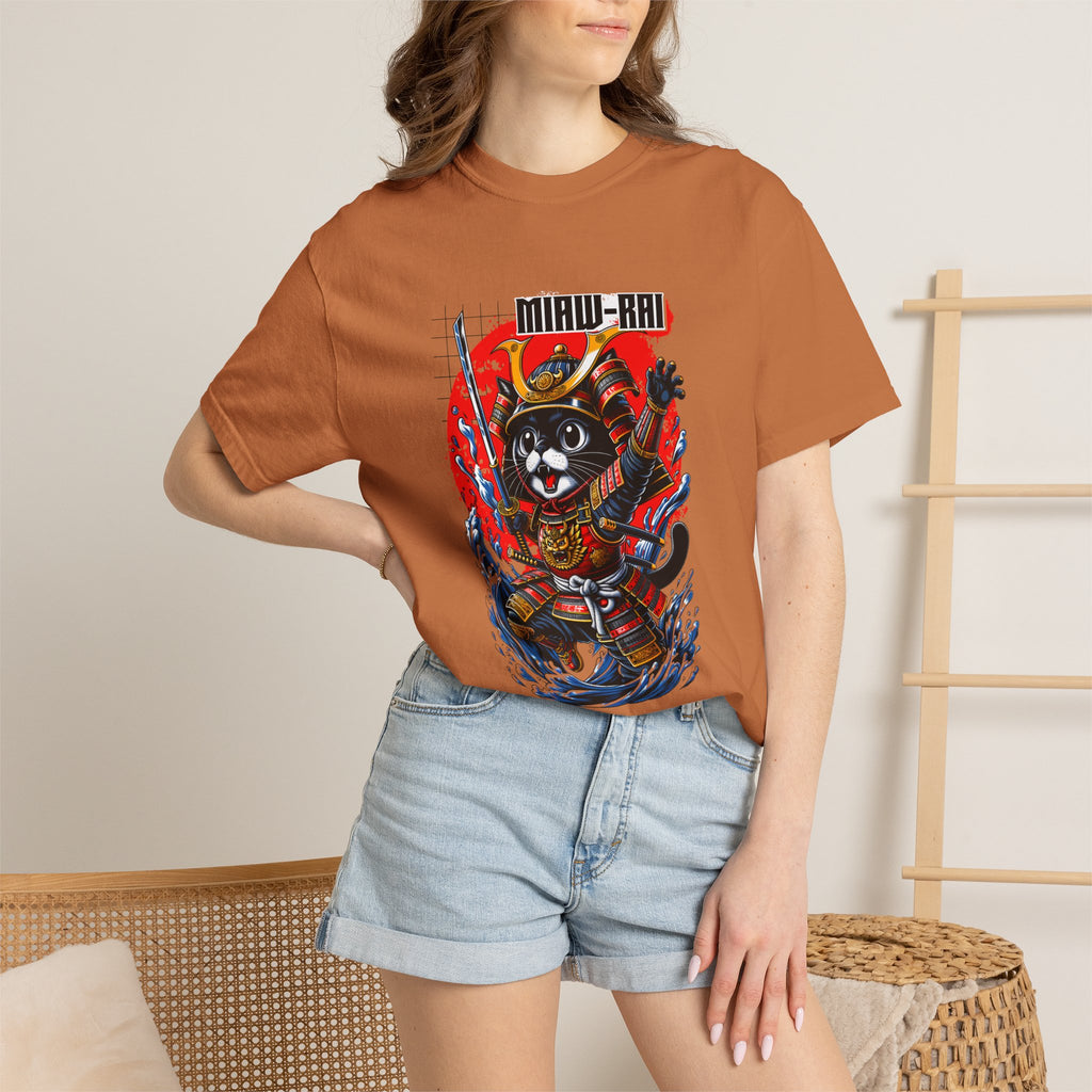 Samurai Cat T-Shirt — 'Neko-Ronin' Retro Japanese Warrior Graphic Tee