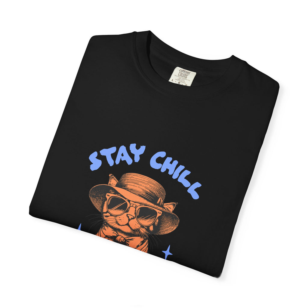 Stay Chill Cat T-shirt — Relaxed Vintage Cat Graphic Tee
