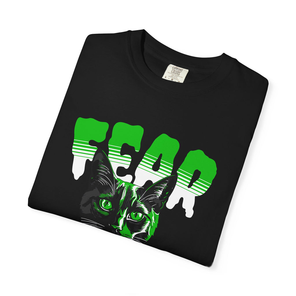 Dead Cat Graphic T-Shirt — “Dead is the New Killer” Retro Neon Cat Tee