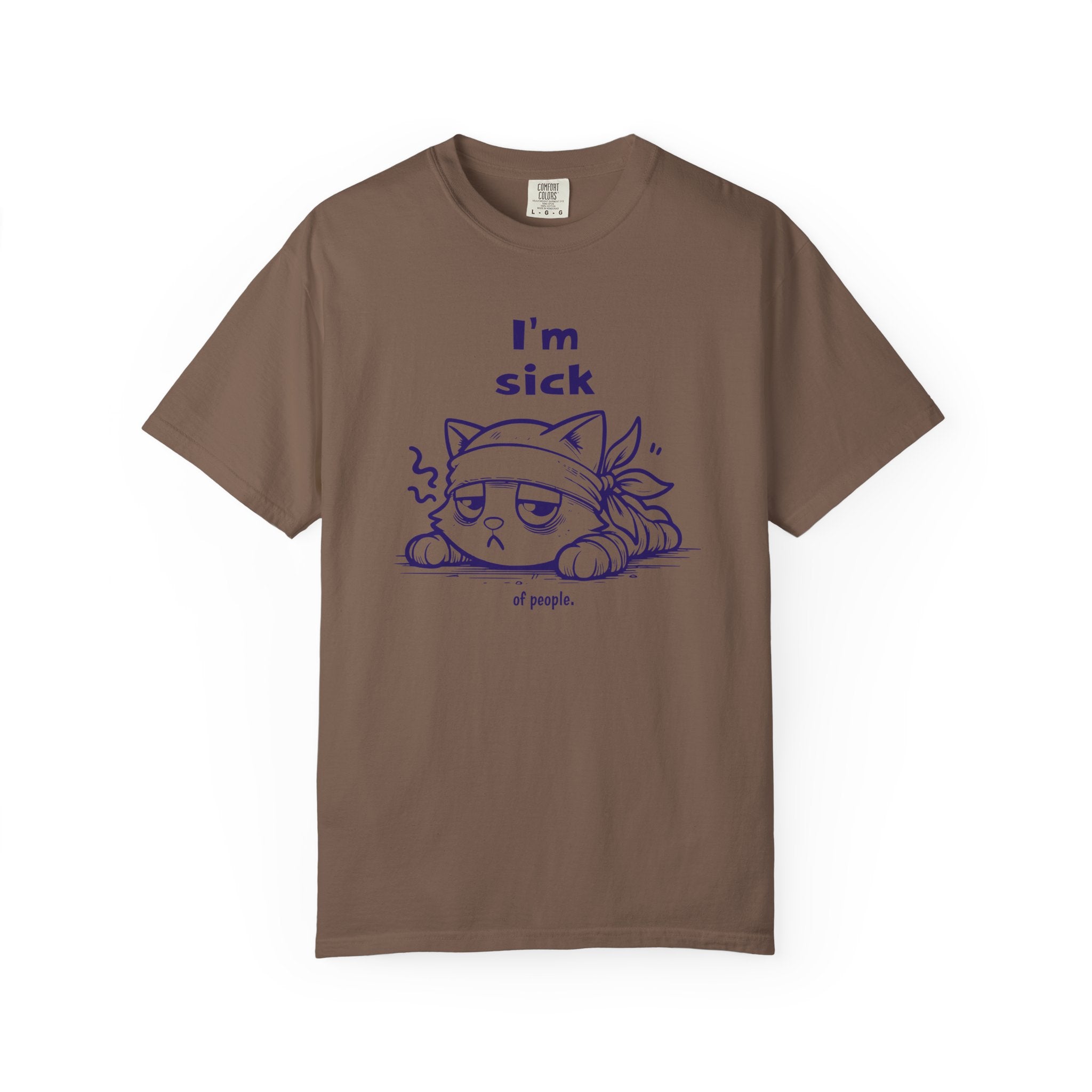 T-Shirt — “I’m Sick of People” Cute Grumpy Cat Graphic Tee