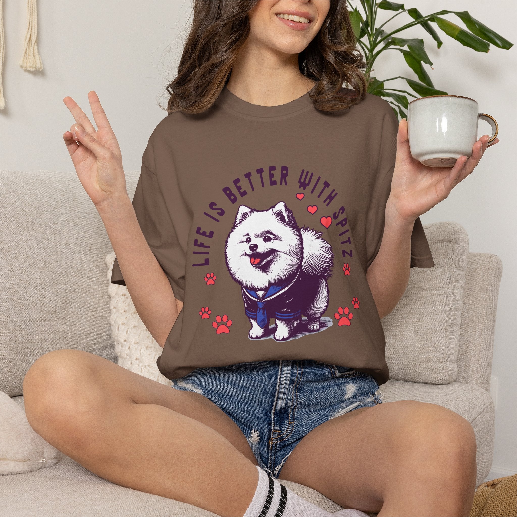 Spitz Love T-Shirt — "Life Is Better With Spitz" Cute Dog Graphic Tee