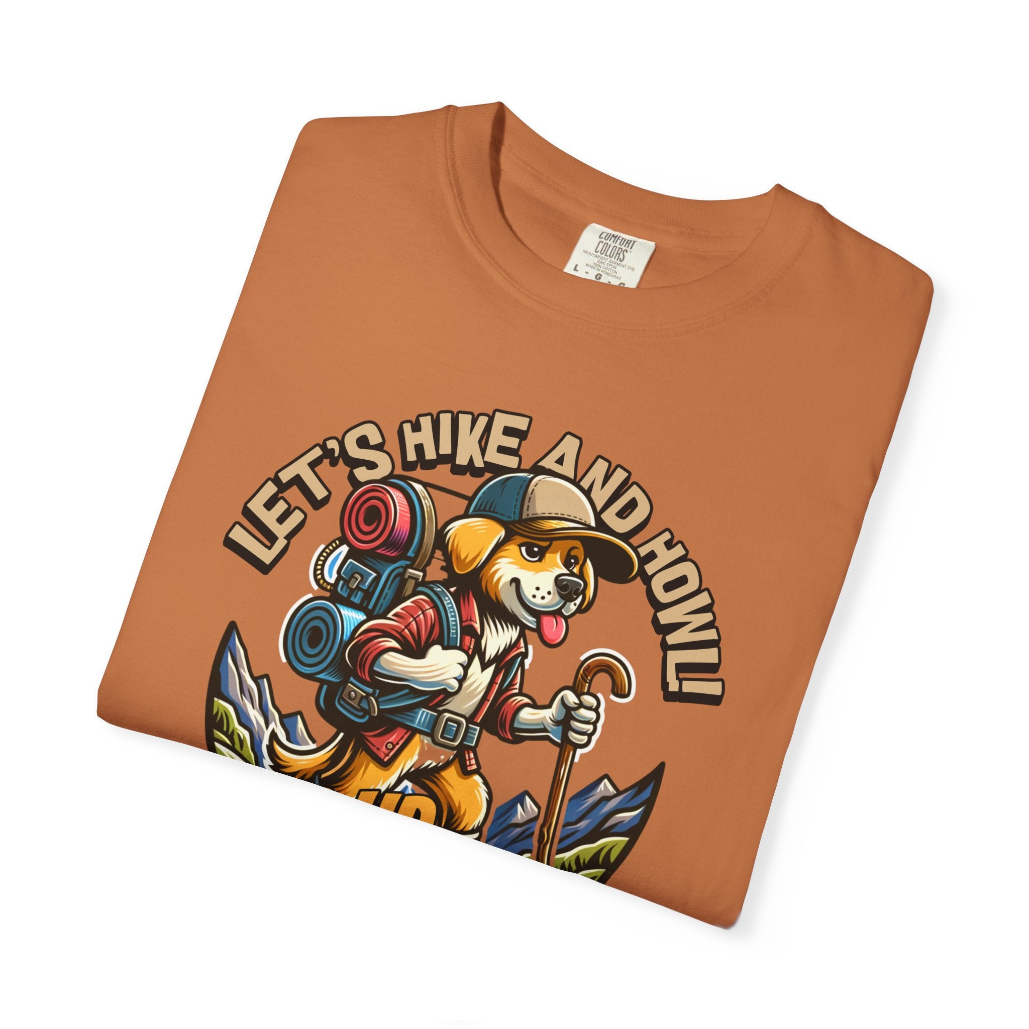Hiking Dog T-Shirt — "Tails Up, Paws Out" Adventure Tee
