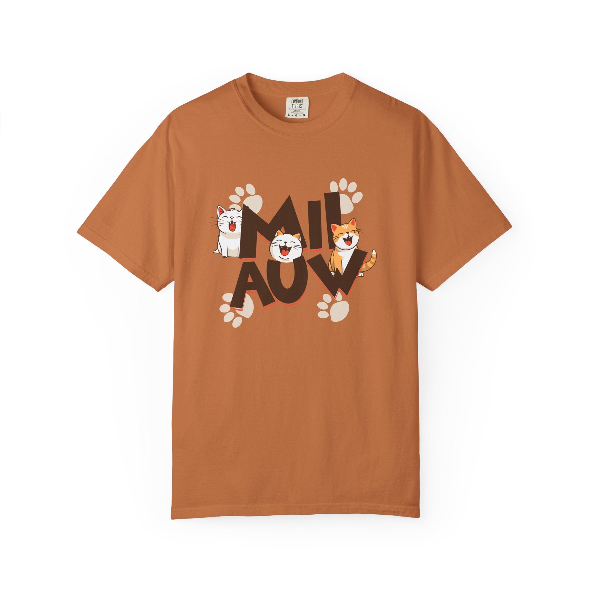 Cat Paw 'MIAOU' Graphic T-Shirt — Cute Cat Lover Tee