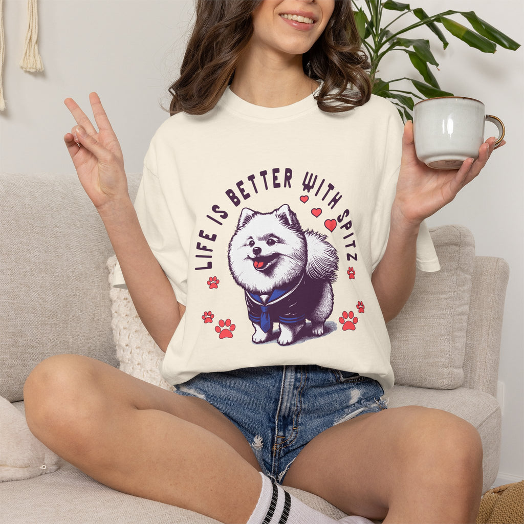 Spitz Love T-Shirt — "Life Is Better With Spitz" Cute Dog Graphic Tee