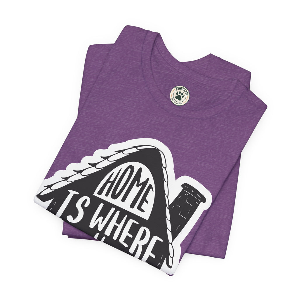 Cat Lover T-Shirt — "Home Is Where The Cat Is" Graphic Tee