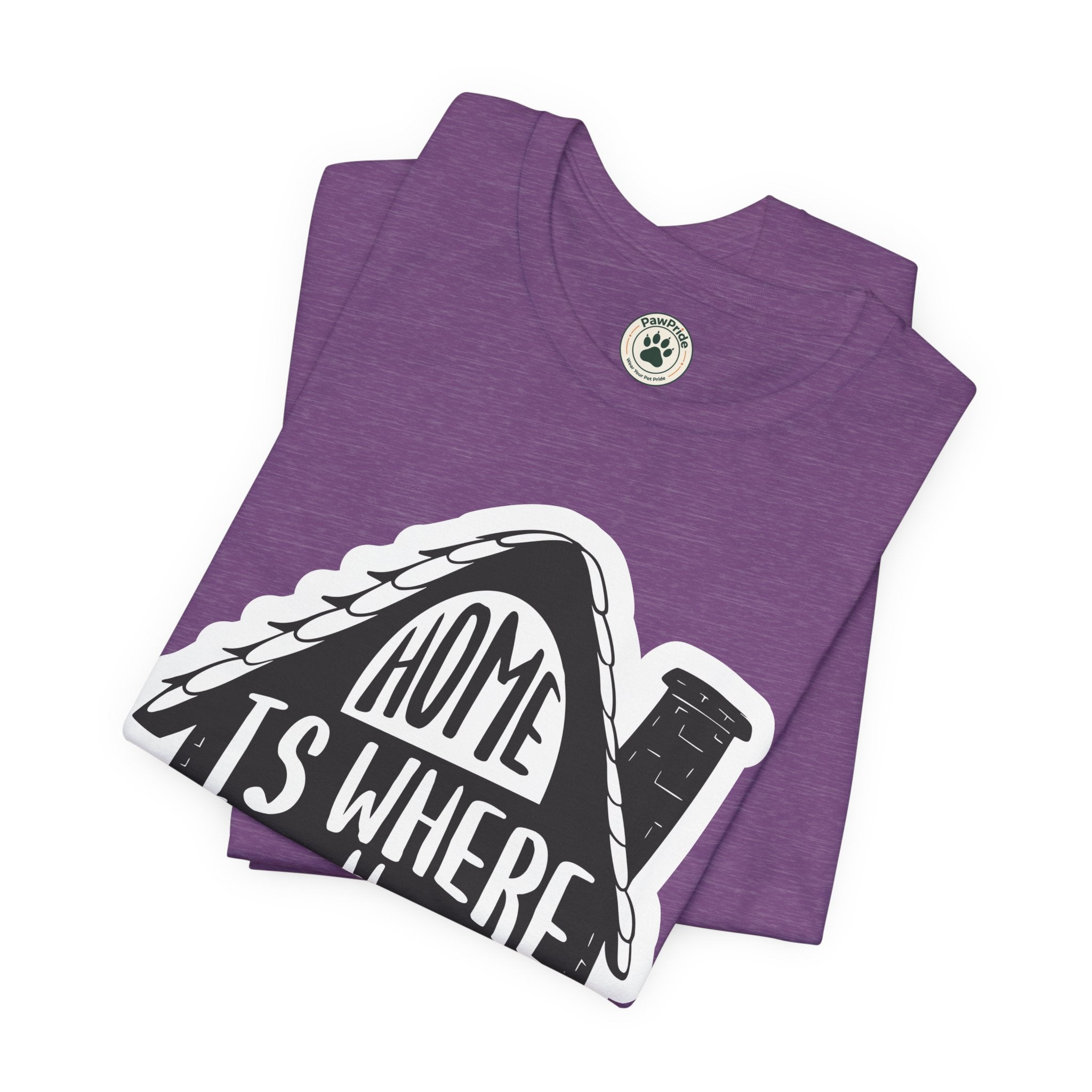 Cat Lover T-Shirt — "Home Is Where The Cat Is" Graphic Tee