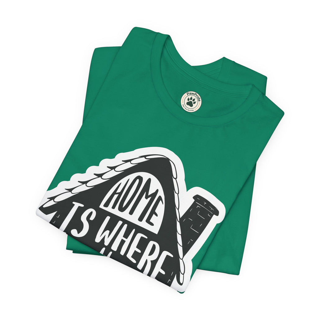 Cat Lover T-Shirt — "Home Is Where The Cat Is" Graphic Tee