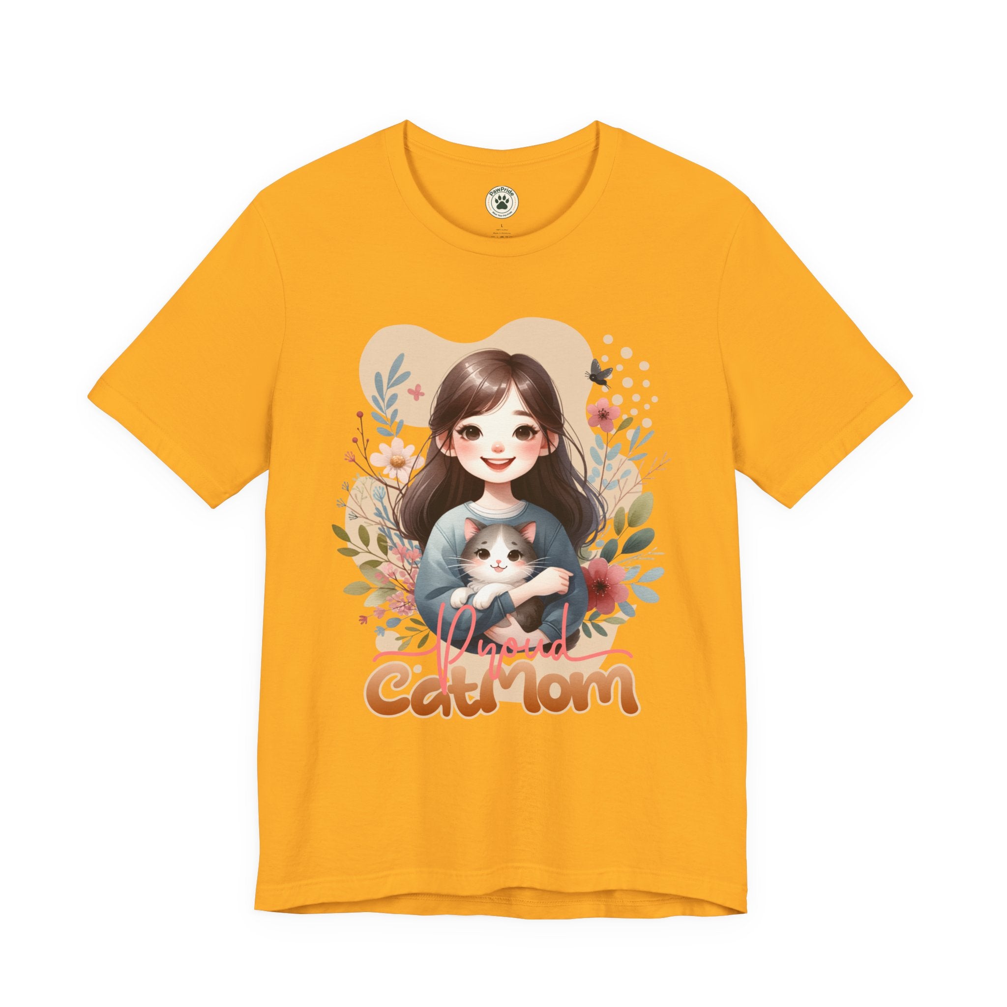 Cat Mom T-Shirt — Cute Floral Illustration Tee for Women Cat Lovers