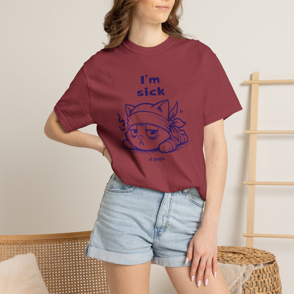 T-Shirt — “I’m Sick of People” Cute Grumpy Cat Graphic Tee