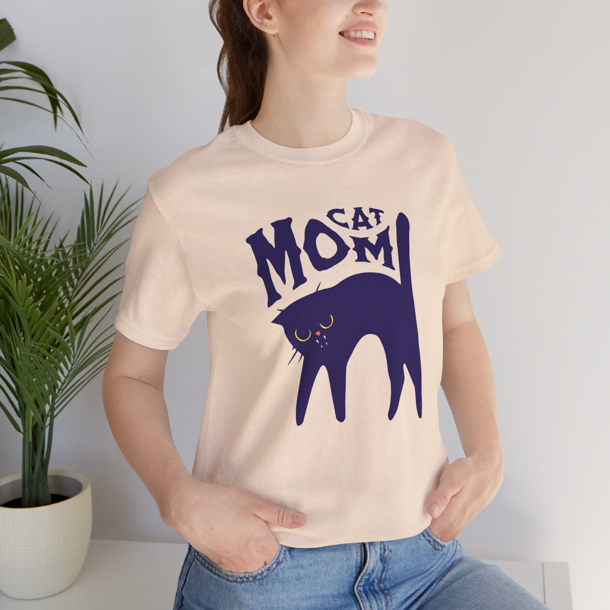 Cat Mom Graphic Tee — Cute Black Cat Illustration