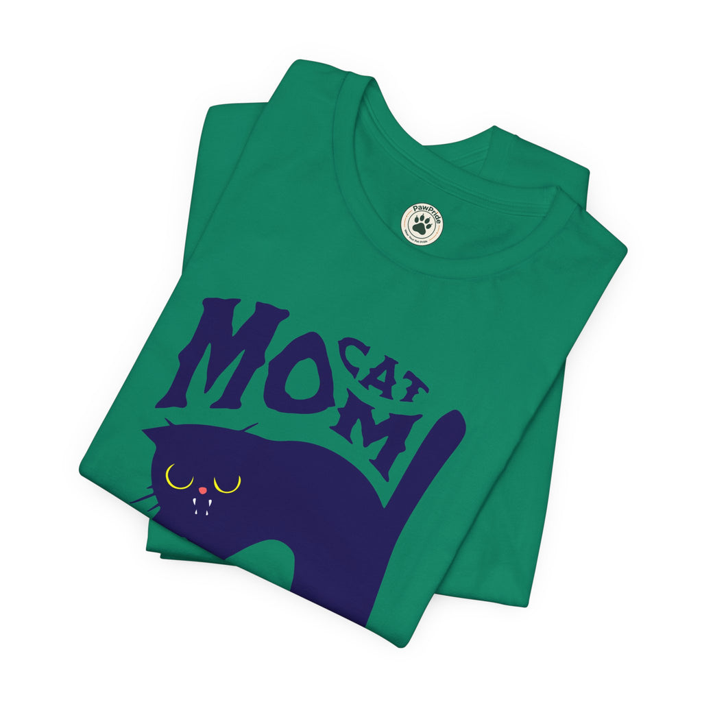 Cat Mom Graphic Tee — Cute Black Cat Illustration