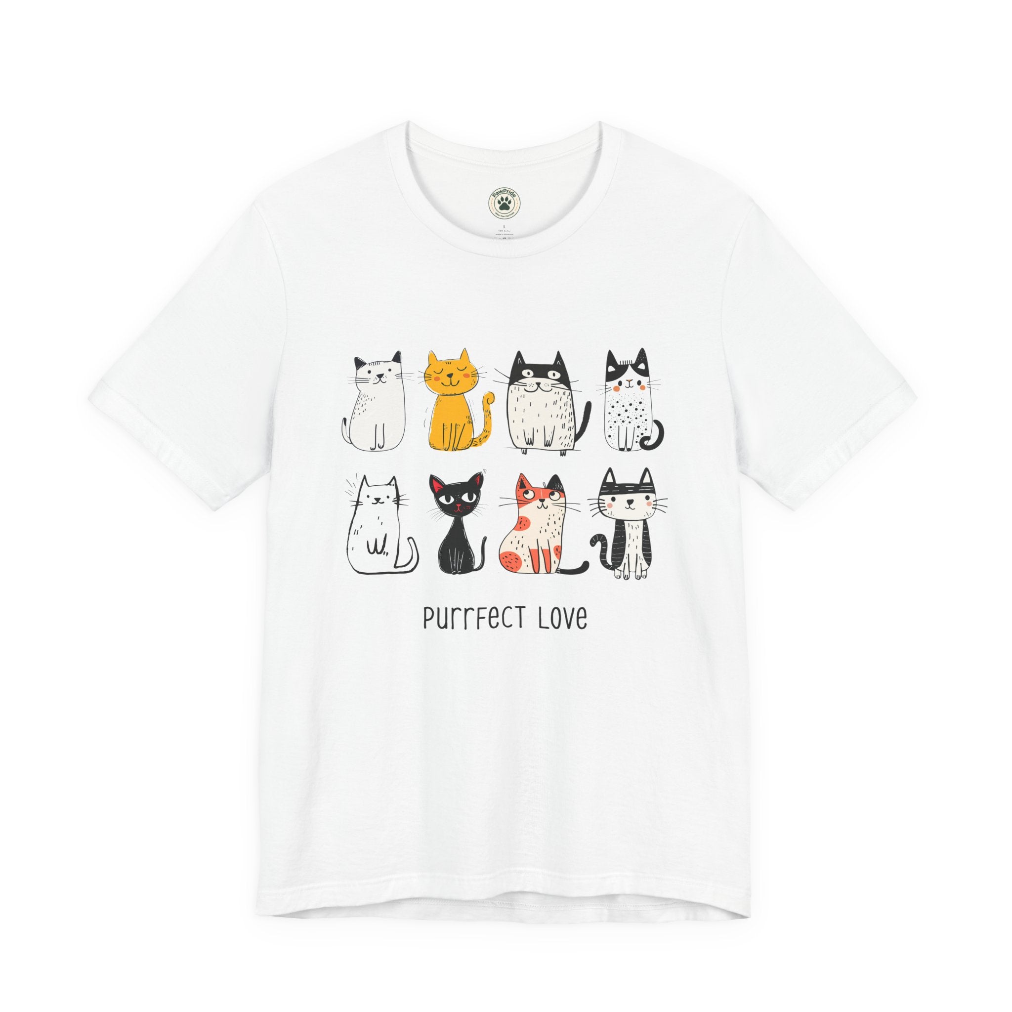 Purrfect Love Cat T-Shirt — Cute Cartoon Cats Tee for Cat Lovers