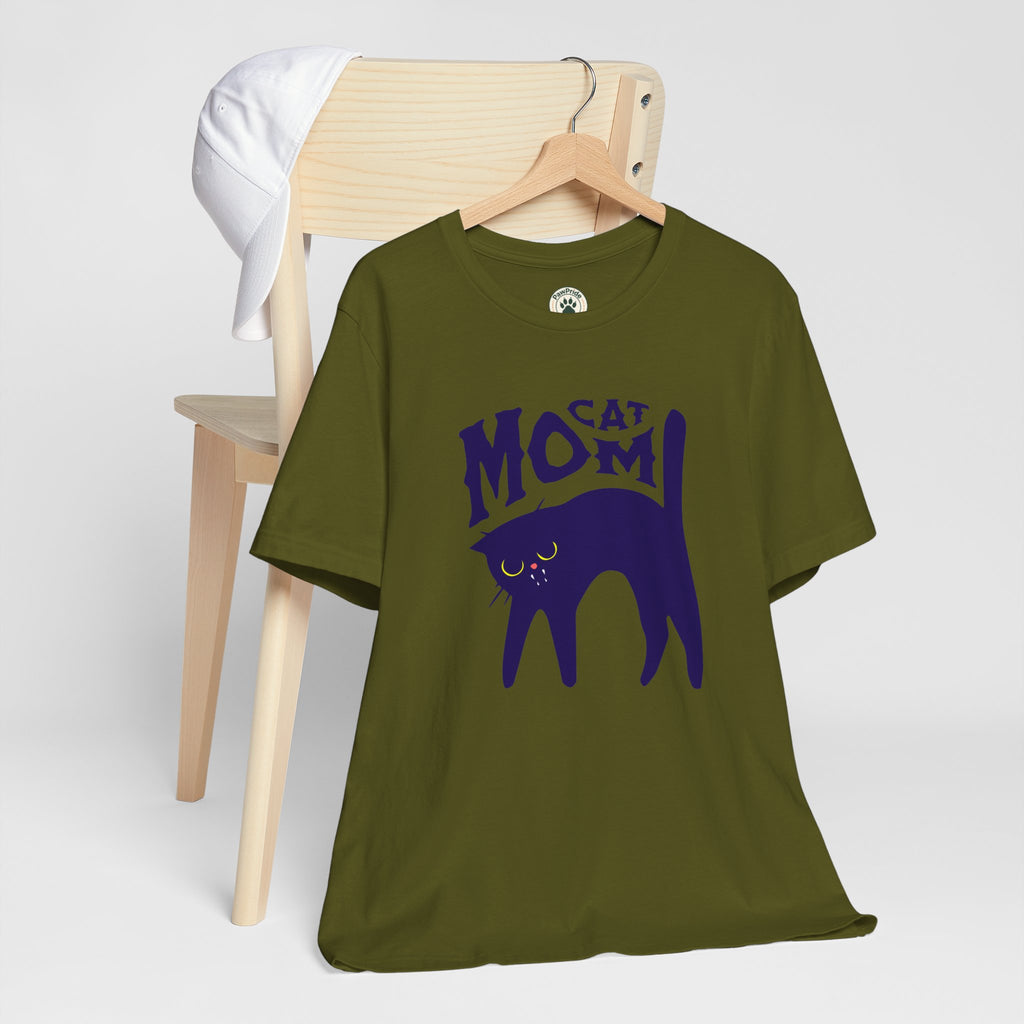Cat Mom Graphic Tee — Cute Black Cat Illustration