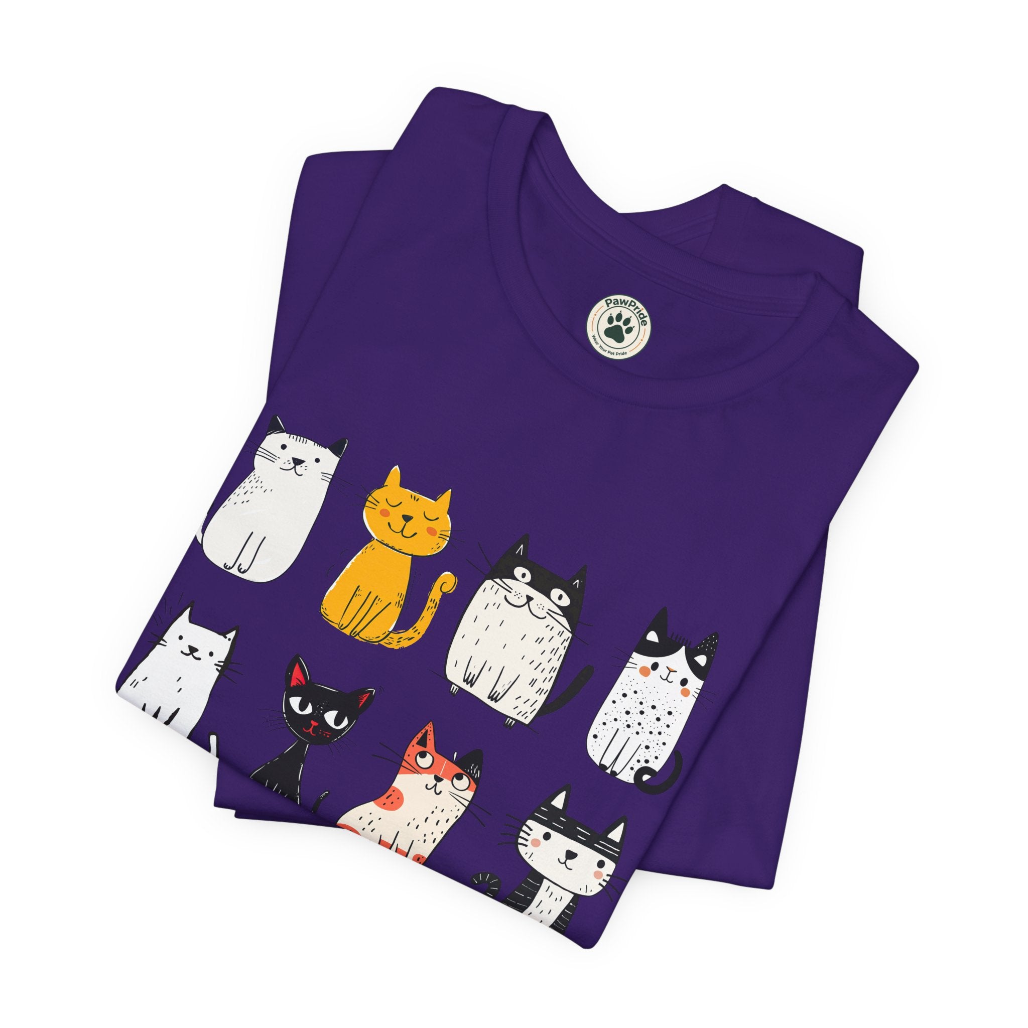 Purrfect Love Cat T-Shirt — Cute Cartoon Cats Tee for Cat Lovers