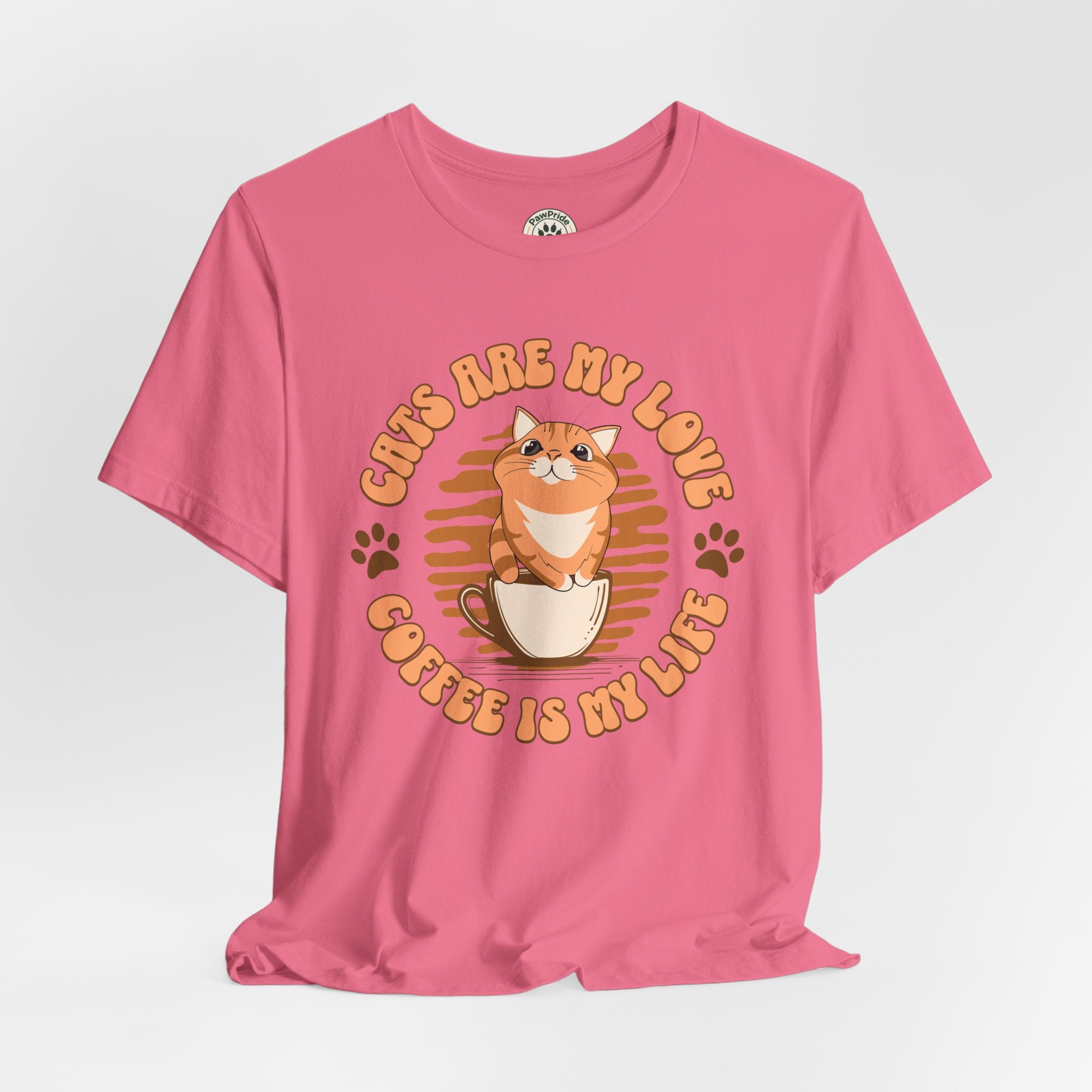 Cat & Coffee Tee — "Cats Are My Love, Coffee Is My Life" Cute Graphic T‑Shirt