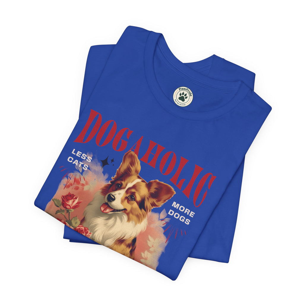Dogaholic Graphic Tee — Vintage Floral Dog Lover T-Shirt