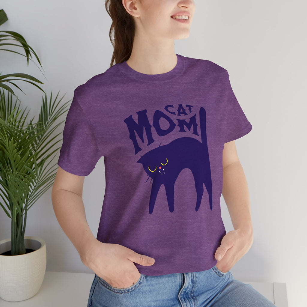 Cat Mom Graphic Tee — Cute Black Cat Illustration