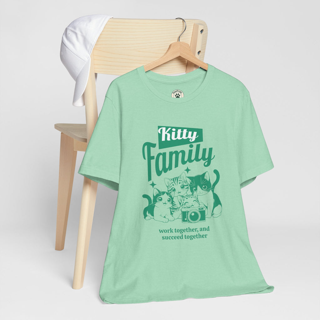 Kitty Family Tee — 'Work Together, and Succeed Together' Cat Graphic Shirt