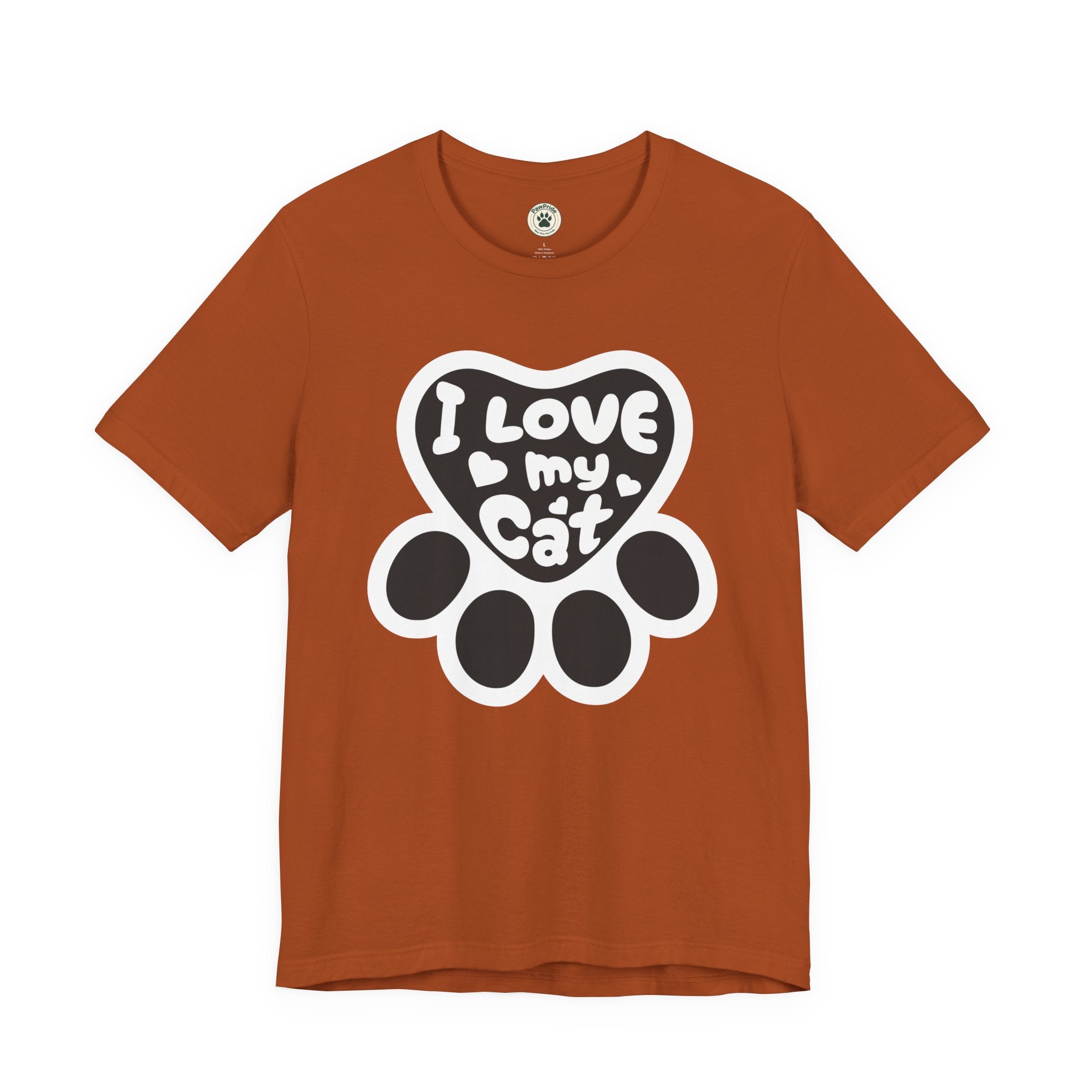 I Love My Cat Paw T-Shirt — Cute Cat Lover Tee