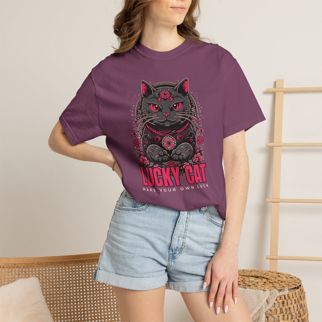 Lucky Cat Graphic T-Shirt — Gothic Maneki Neko Tee