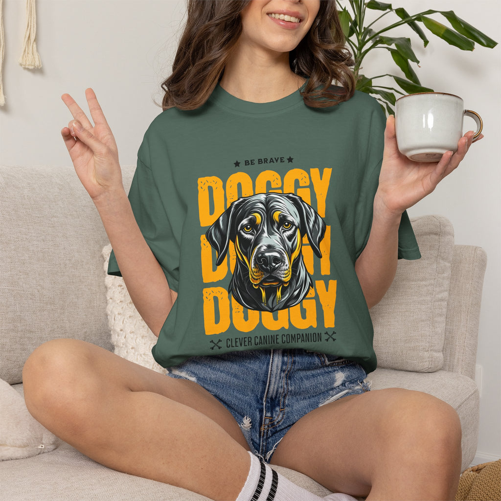 Doggy Doggy T-Shirt — Retro Black Lab Graphic Tee ('Be Brave')