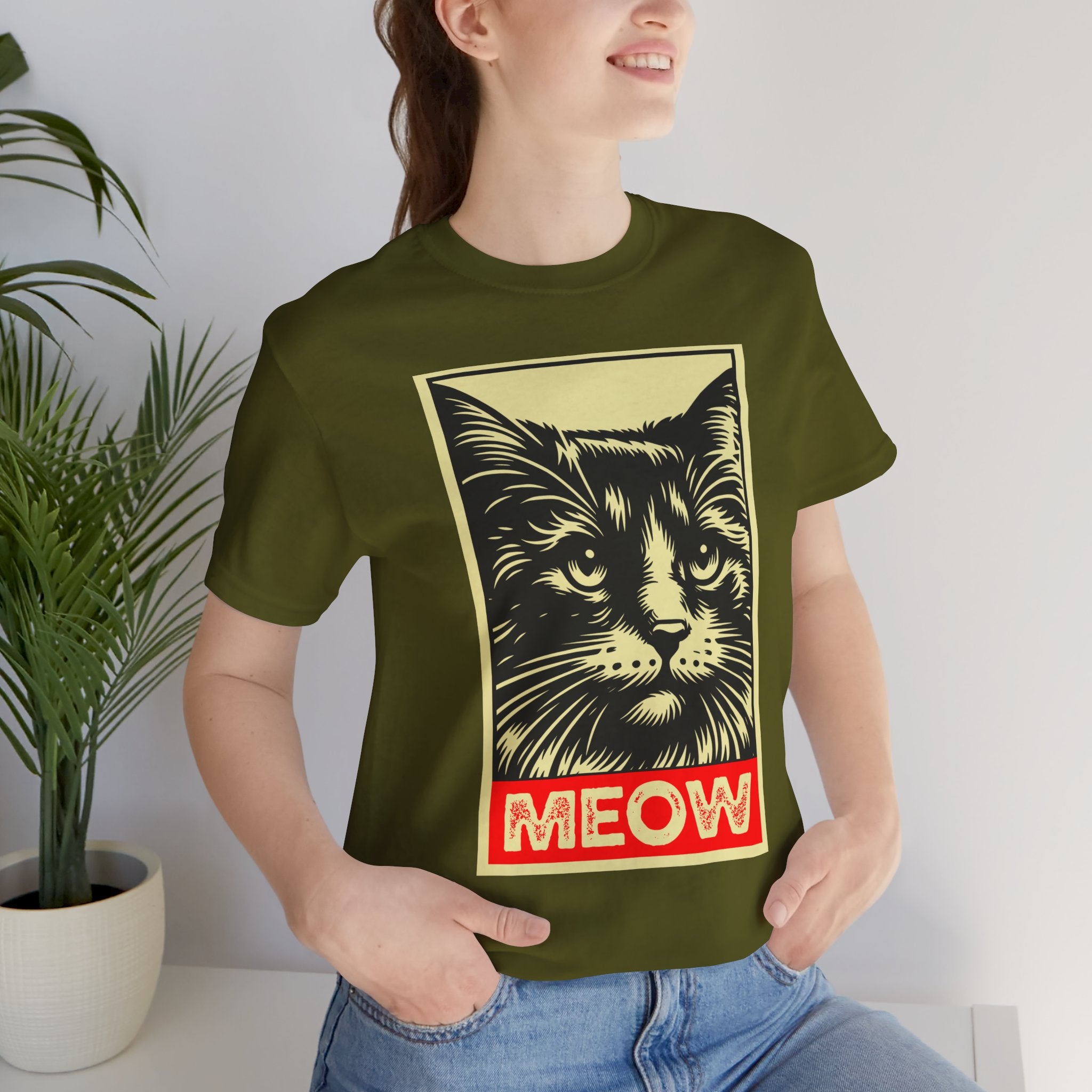 Meow Cat Portrait Tee — Graphic Cat Shirt