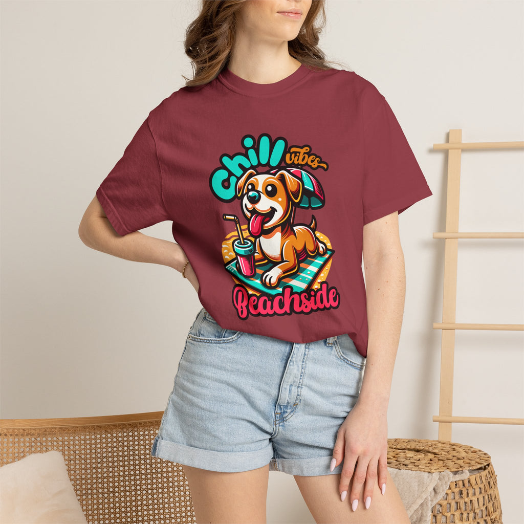 Beachside Chill Dog T-Shirt — Retro Summer Graphic Tee