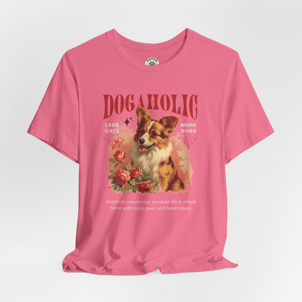 Dogaholic Graphic Tee — Vintage Floral Dog Lover T-Shirt