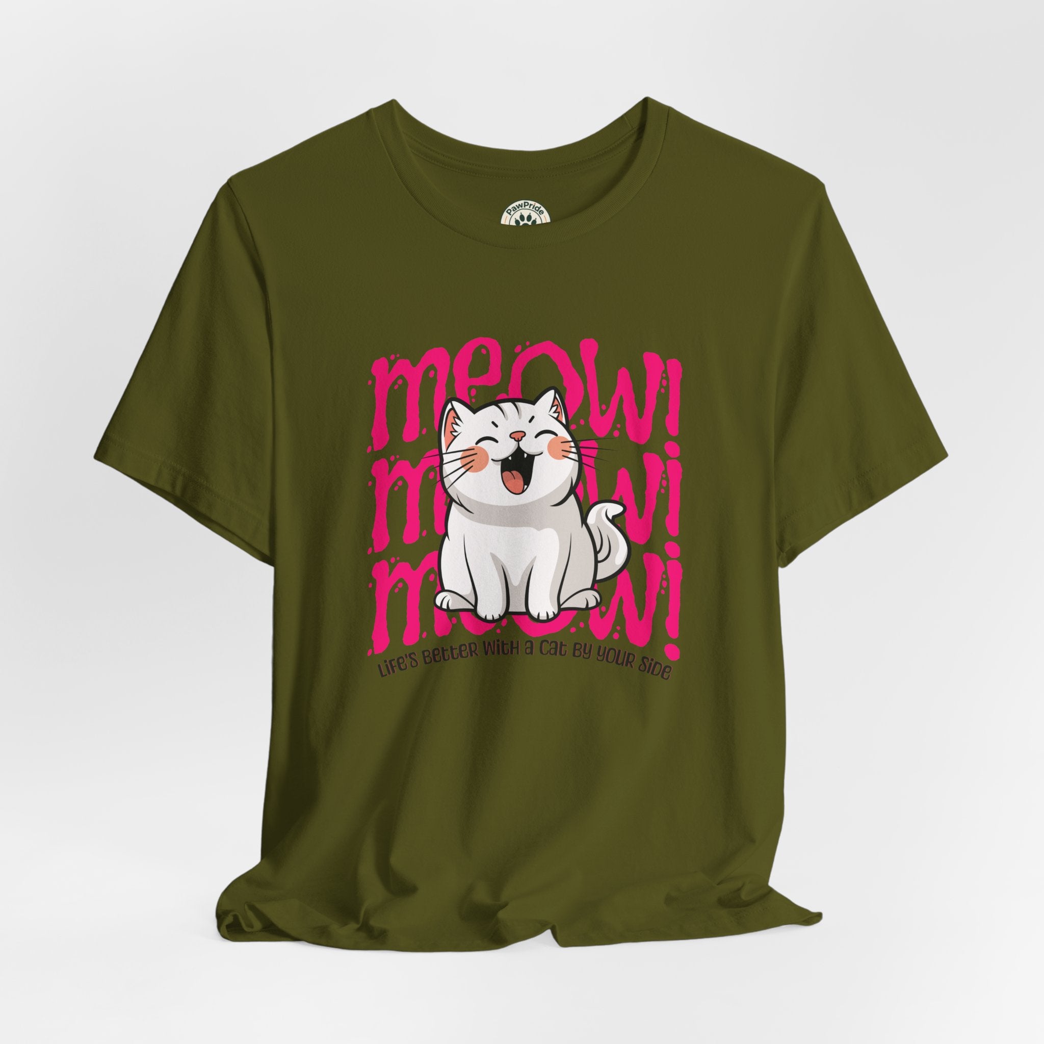 Meow Cat Graphic Tee — Cute Kawaii Cat "MEOW!" Shirt