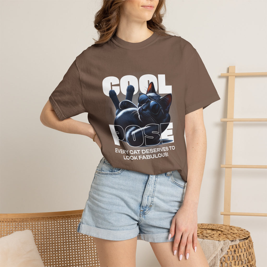 Cool Pose Cat T-Shirt — "Every Cat Deserves to Look Fabulous" Graphic Tee