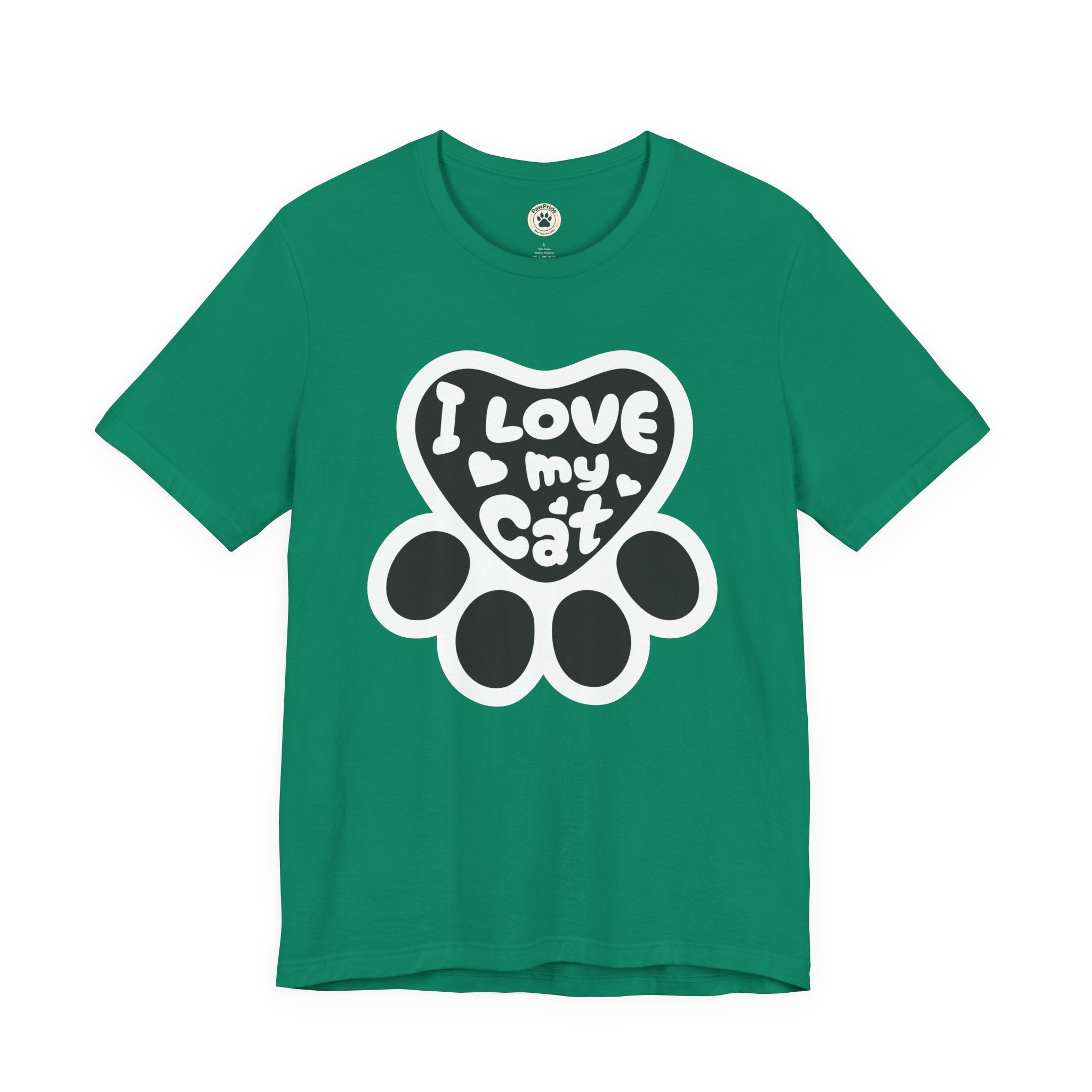 I Love My Cat Paw T-Shirt — Cute Cat Lover Tee