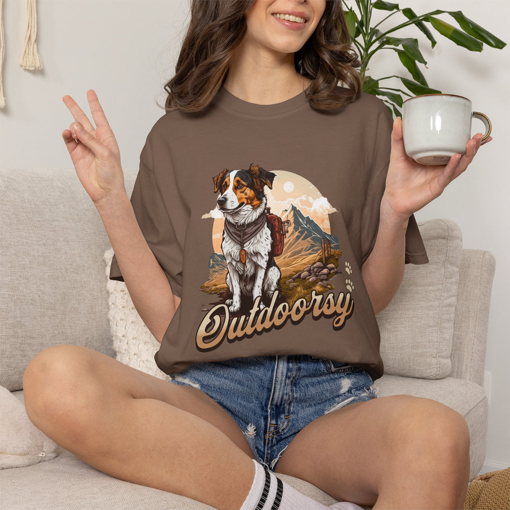 Outdoory Dog T-Shirt — Adventure Mountain Pup Graphic Tee
