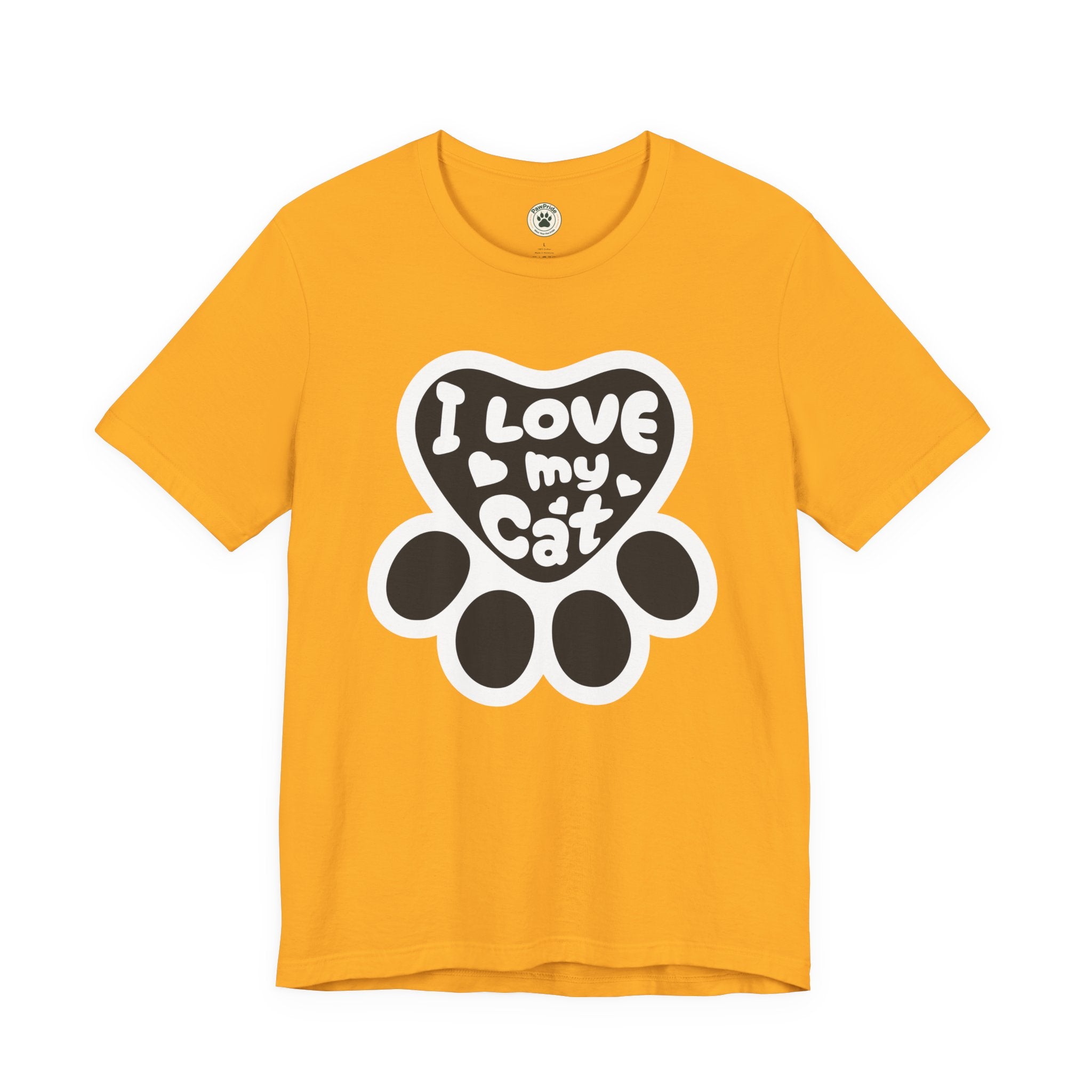 I Love My Cat Paw T-Shirt — Cute Cat Lover Tee
