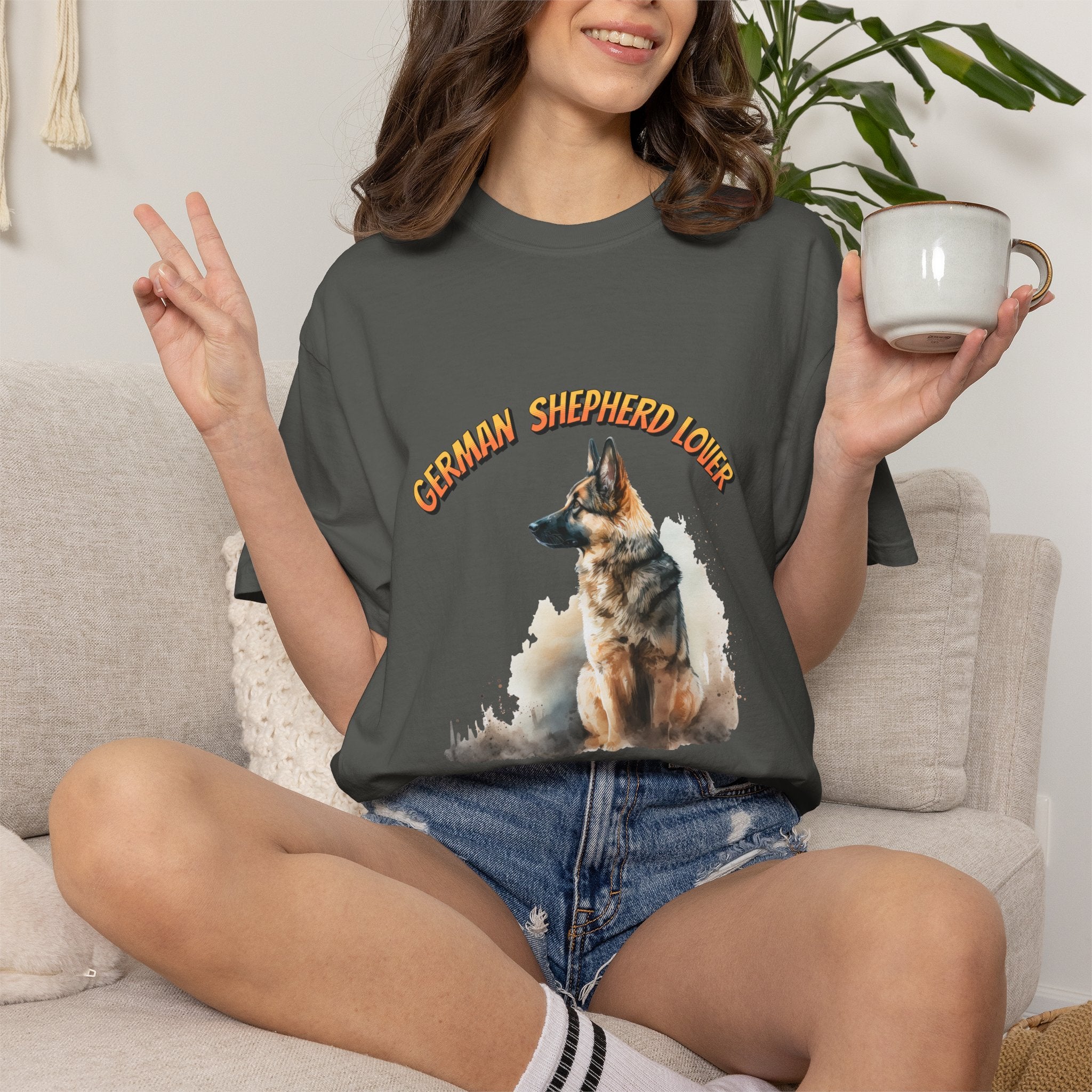 German Shepherd Lover T-Shirt — Retro Script Dog Portrait Tee