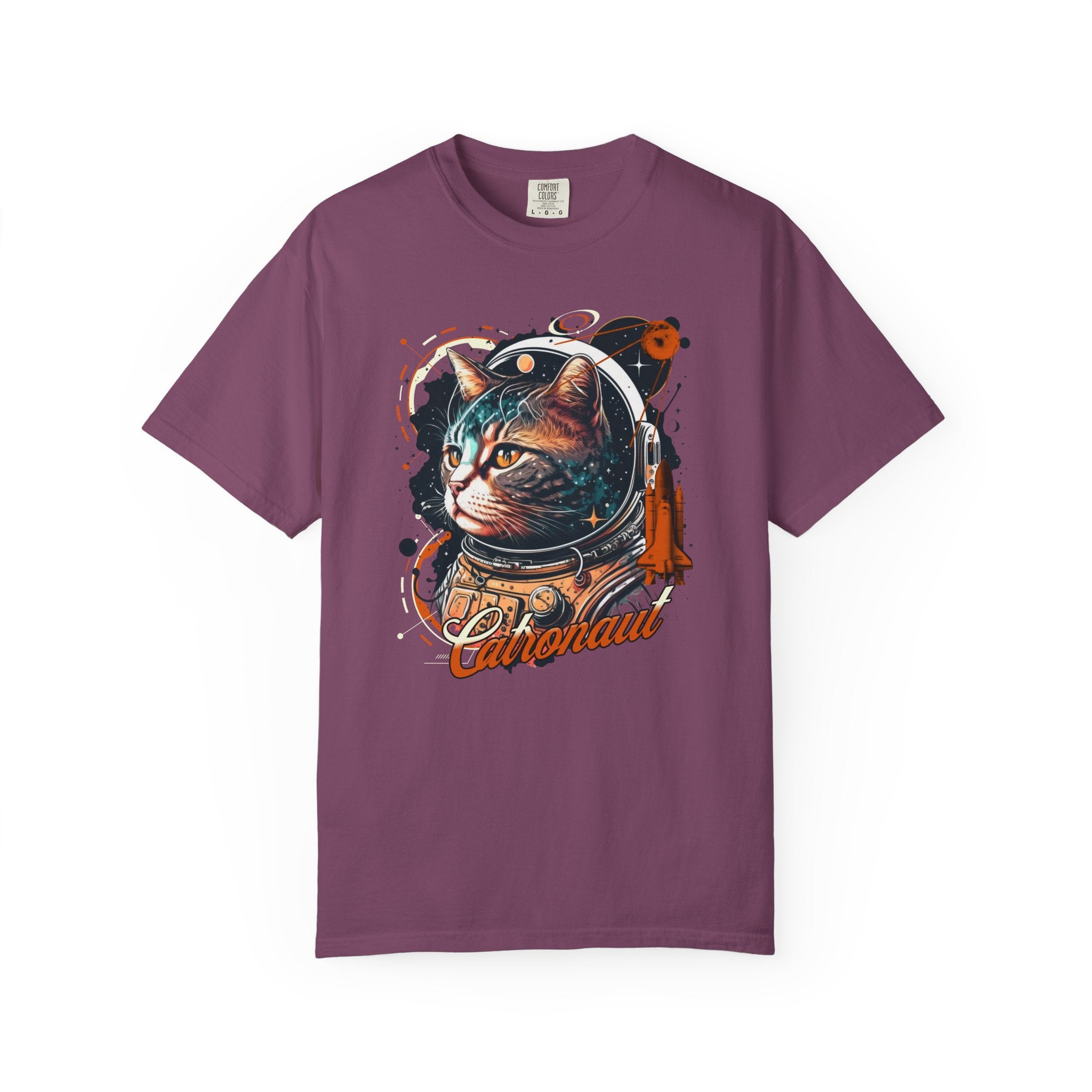 Astronaut Cat Graphic T-Shirt — 'Cabonaut' Retro Space Helmet Tee