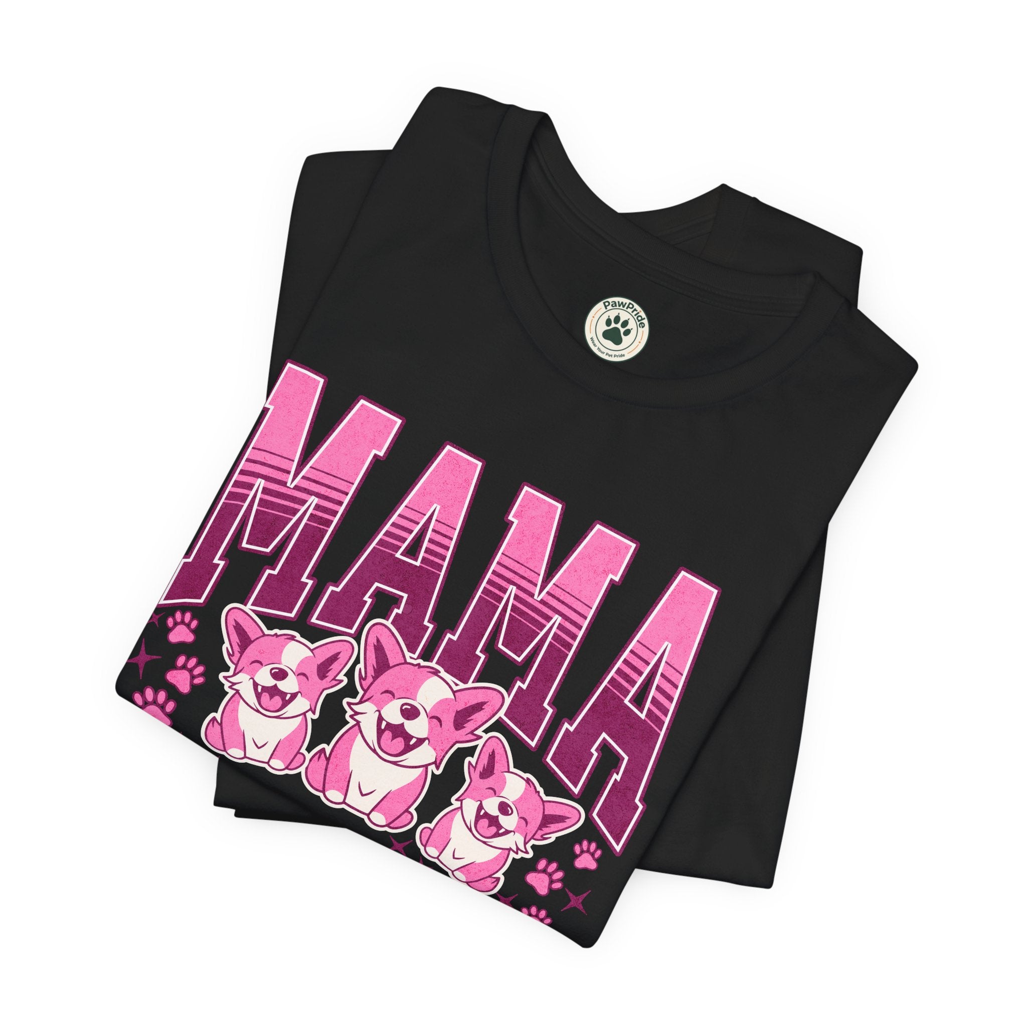 Mama Tee — Pink Corgi Mom Graphic T-Shirt