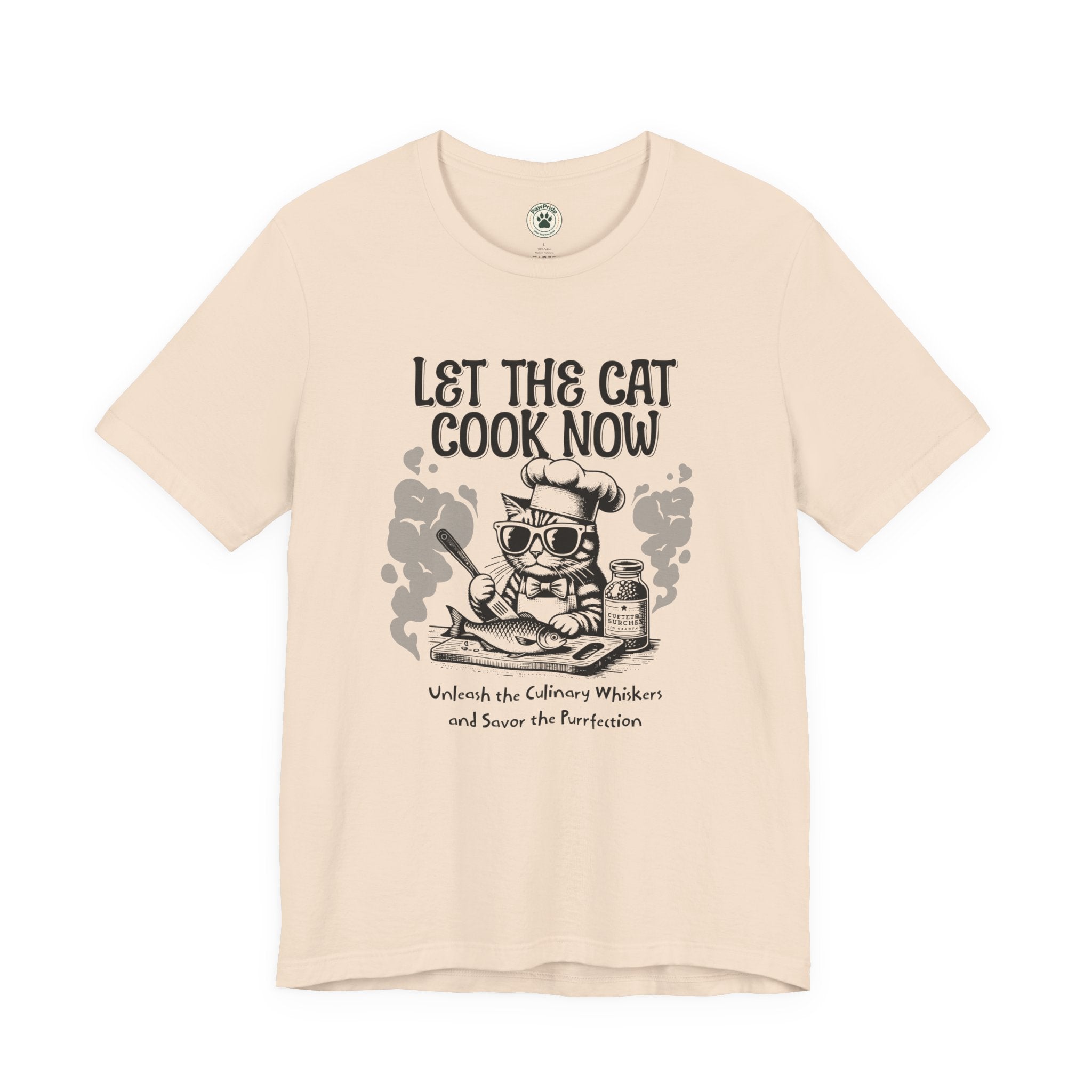 Let The Cat Cook Now T-Shirt — Funny Chef Cat Cooking Tee